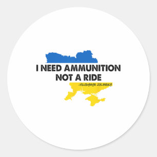 Sticker Rond J'ai besoin de munitions pas d'un trajet Drapeau d