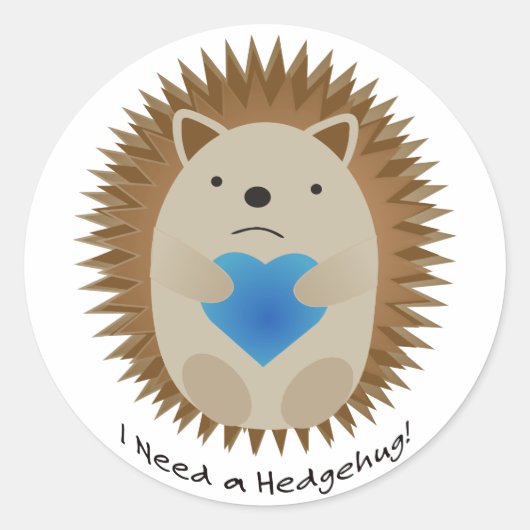 Sticker Rond J'ai besoin d'un hérisson de Hedgehug (Devant)