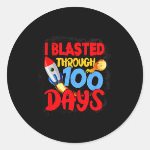 Sticker Rond J'Ai Blessé Pendant 100 Jours D'Enseignants