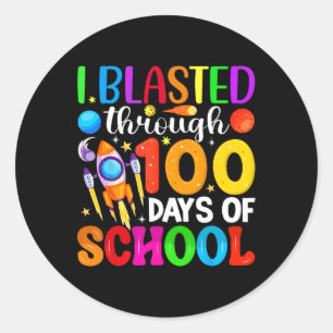 Sticker Rond J'Ai Blessé Pendant 100 Jours D'Espace Scolaire 10