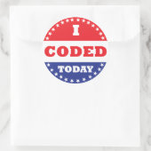 Sticker Rond J'ai codé aujourd'hui (Sac)