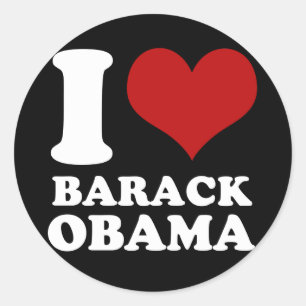 Sticker Rond J'ai coeur Barack Obama