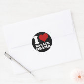 Sticker Rond J'ai coeur Barack Obama (Enveloppe)