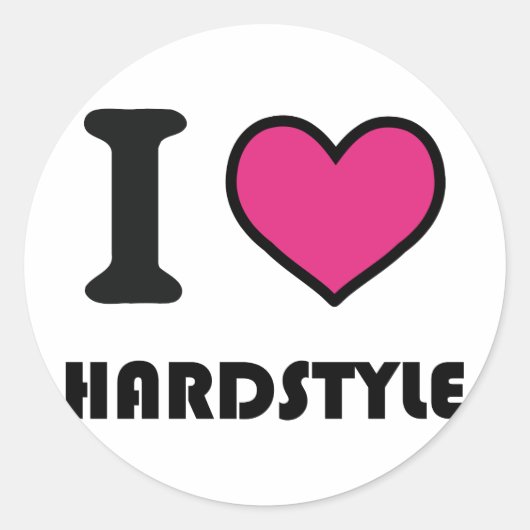 Sticker Rond j'ai coeur hardstyle (Devant)