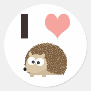 Sticker Rond J'ai coeur mignon hérisson