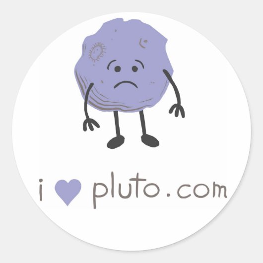 Sticker Rond j'ai coeur pluto.com (Devant)