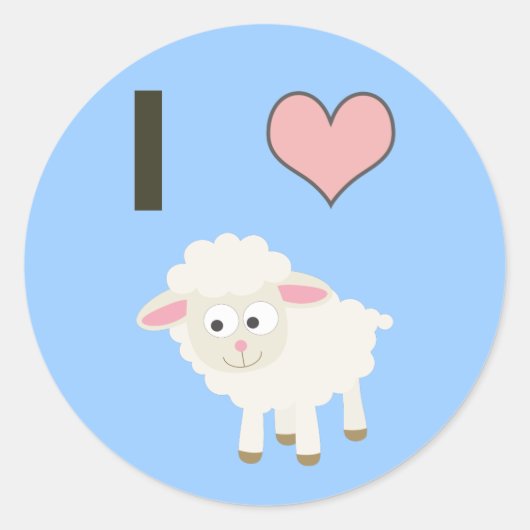 Sticker Rond J'ai coeur Sheep (Devant)
