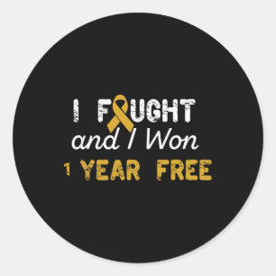 Sticker Rond J'Ai Combattu Et J'Ai Gagné 1 Ans Libre Cancer De