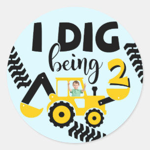 Sticker Rond J'Ai Creg Être 2 Anniversaire Construction