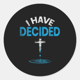 Sticker Rond J'ai décidé de suivre Jésus Baptême chrétien M
