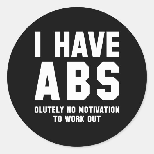 Sticker Rond J'Ai Des Abs (Devant)