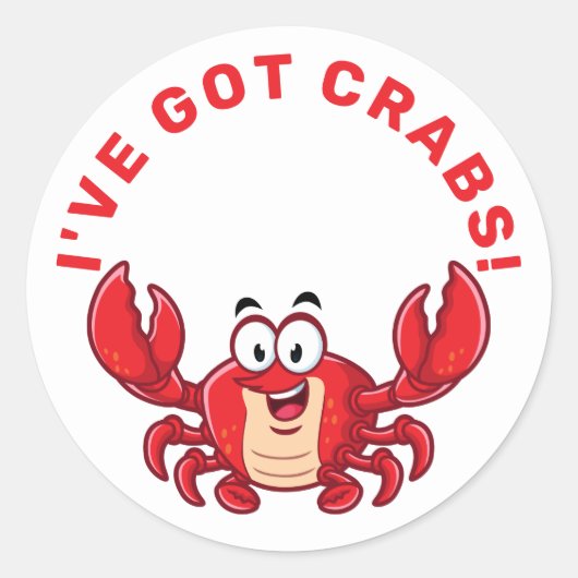Sticker Rond J'ai des crabes (Devant)
