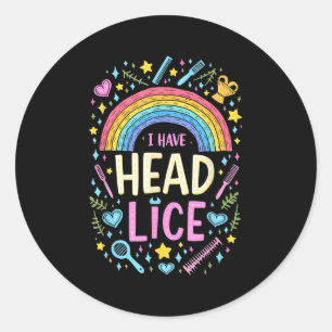 Sticker Rond J'Ai Des Poux De Tête Drôle Rétro Offensive Inappr