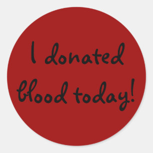 Sticker Rond J'ai donné du sang aujourd'hui !