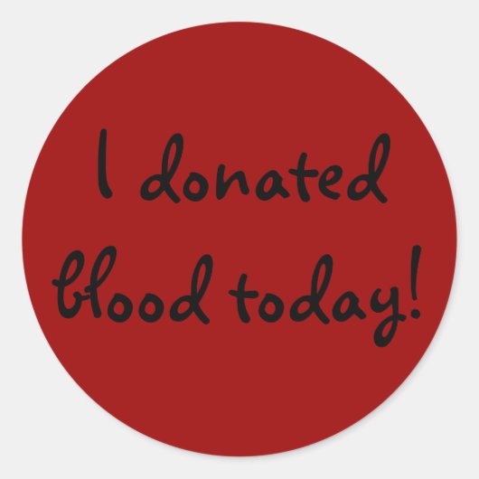 Sticker Rond J'ai donné du sang aujourd'hui ! (Devant)