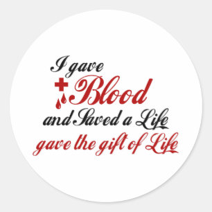 Sticker Rond J'ai donné du sang et sauvé une vie