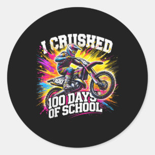 Sticker Rond J'Ai Écrasé 100 Jours De Vélo Scolaire Pour Les Ga