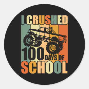 Sticker Rond J'Ai Écrasé 100 Jours D'École 100E Jour D'École V