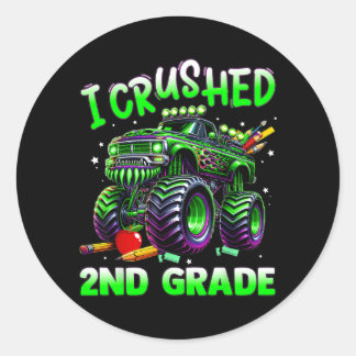 Sticker Rond J'ai Écrasé Les Garçons De 2e Année Le Dernier Jou