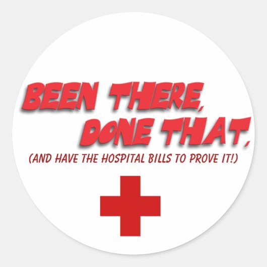 Sticker Rond J'Ai Été Là, Fait Ça : Ouch ! (Devant)
