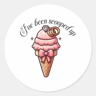Sticker Rond J'ai été récupérée Baby Shower Mariage Avec Coquet