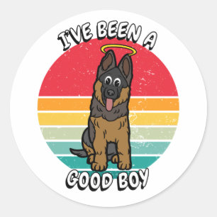 Sticker Rond J'ai été un bon garçon - chien de garde
