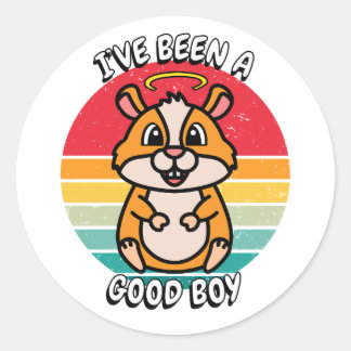 Sticker Rond J'ai été un bon garçon - hamster