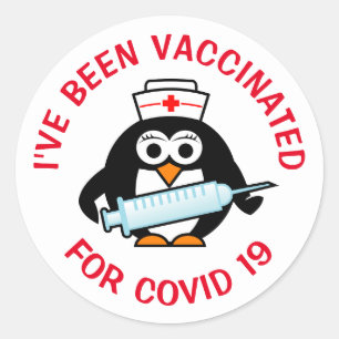 Sticker Rond J'ai été vacciné pour la vaccination contre le 