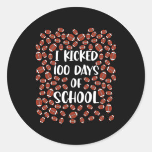 Sticker Rond J'Ai Étudié 100 Jours De Football Scolaire