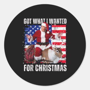 Sticker Rond J'ai eu ce que je voulais pour Noël - Trump a gagn