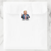 Sticker Rond "J'Ai Fait Ça !" Caricature Trump (Sac)