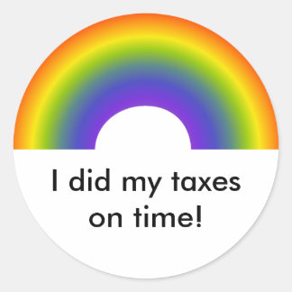 Sticker Rond J'Ai Fait Mes Taxes À Temps !