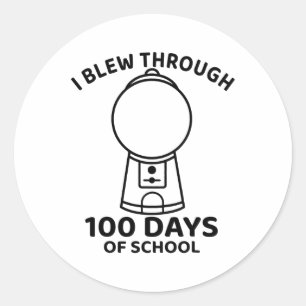 Sticker Rond J'Ai Frappé Pendant 100 Jours De Machine À Gumbyll