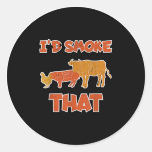 Sticker Rond J'Ai Fumé Que Drôle Barbecue Lover Grilling Mens