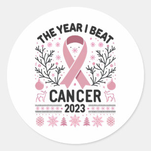 Sticker Rond J'ai gagné le cancer du sein Survivor Women 2025 F