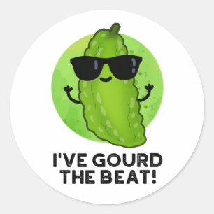 Sticker Rond J'Ai Gourd The Beat Funny Veggie Pun