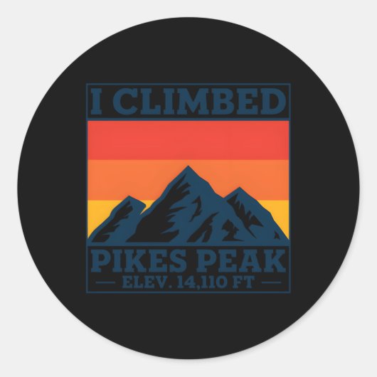 Sticker Rond J'Ai Grimpé Pikes Peak (Devant)