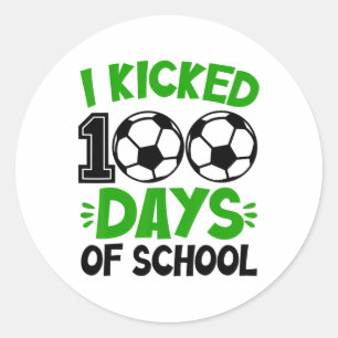 Sticker Rond J'Ai Joué 100 Jours De Football Scolaire 100E Jour