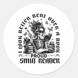 Sticker Rond J'Ai L'Air Mieux De Presser Sur Un Livre Fier Lect