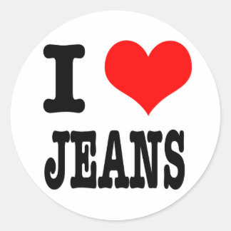 STICKER ROND J'AI LE COEUR (AMOUR) JÉANS