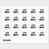 STICKER ROND J'AI LE COEUR HAÏTI (Feuille)