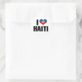 STICKER ROND J'AI LE COEUR HAÏTI (Sac)