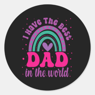 Sticker Rond J'Ai Le Meilleur Papa De La Fête des pères Mondial