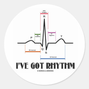 Sticker Rond J'ai le rythme (ECG/EKG - le contour de ruelle
