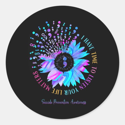 Sticker Rond J'ai le temps d'écouter Prévention (Devant)