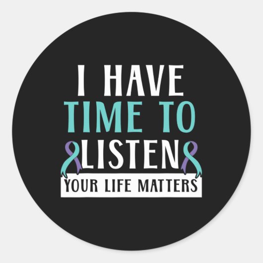 Sticker Rond J'Ai Le Temps D'Écouter Vos Problèmes De Vie Menta (Devant)
