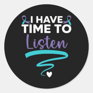 Sticker Rond J'Ai Le Temps D'Écouter Vos Problèmes De Vie Menta
