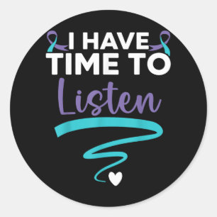 Sticker Rond J'Ai Le Temps D'Écouter Votre Vie En Santé Mentale