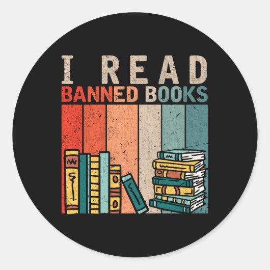 Sticker Rond J'Ai Lu Banned Books Reader Bookworm (Devant)