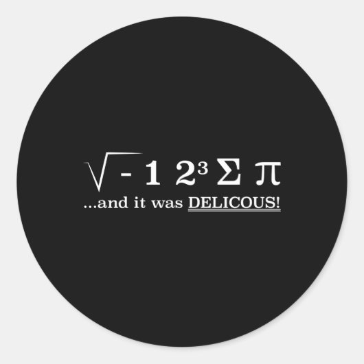 Sticker Rond J'Ai Mangé Un Peu De Maths À Tarte (Devant)